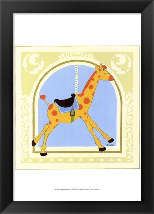 Framed Giraffe Carousel Print