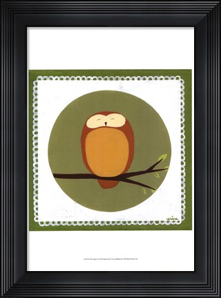 Framed Owl Cameo I Print