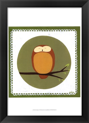 Framed Owl Cameo I Print