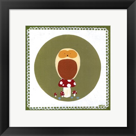 Framed Owl Cameo III Print