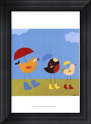 Framed Rainy Day Birds I Print