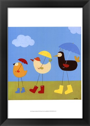 Framed Rainy Day Birds II Print