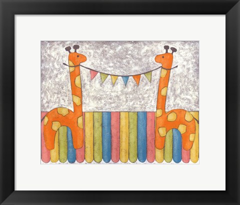 Framed Carnival Giraffes Print