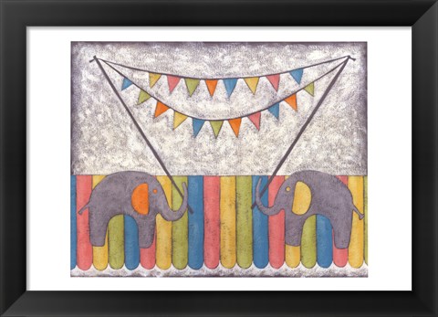Framed Carnival Elephants Print