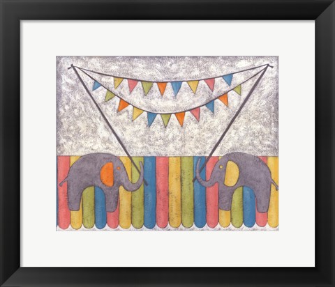 Framed Carnival Elephants Print