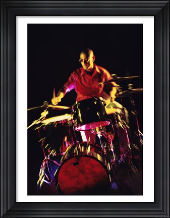 Framed Young man playing the drums Print