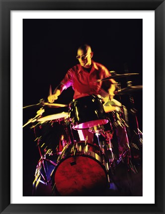 Framed Young man playing the drums Print