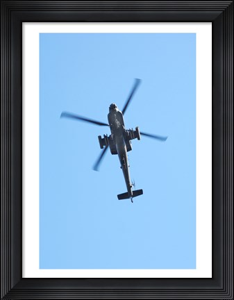 Framed Low angle view of a military helicopter in flight Print