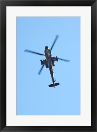 Framed Low angle view of a military helicopter in flight Print