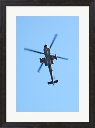 Framed Low angle view of a military helicopter in flight Print