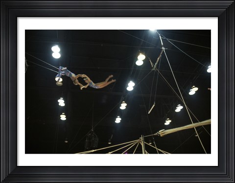 Framed Flying Redpaths Royal Hanneford Circus in the air Print