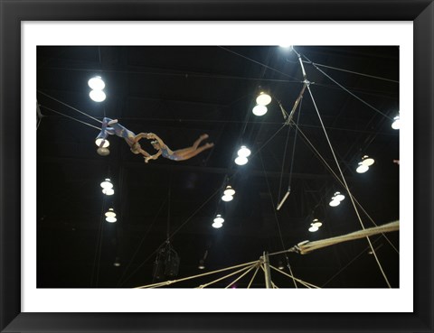 Framed Flying Redpaths Royal Hanneford Circus in the air Print