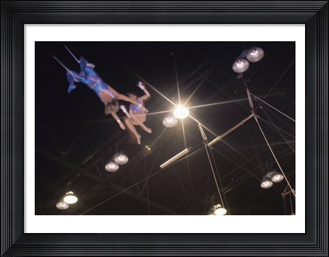 Framed Flying Redpaths Royal Hanneford Circus swinging Print
