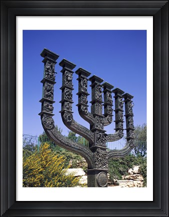 Framed Low angle view of a menorah, Knesset Menorah, Jerusalem, Israel Print