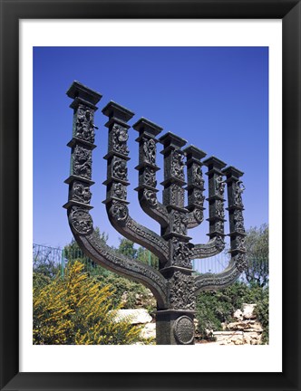 Framed Low angle view of a menorah, Knesset Menorah, Jerusalem, Israel Print