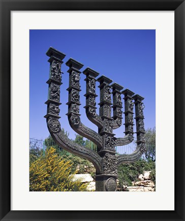 Framed Low angle view of a menorah, Knesset Menorah, Jerusalem, Israel Print