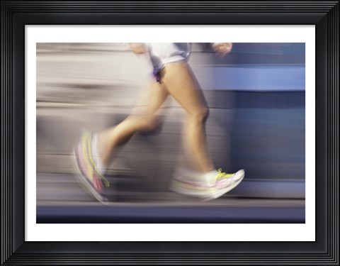 Framed Low section view of a person running Print
