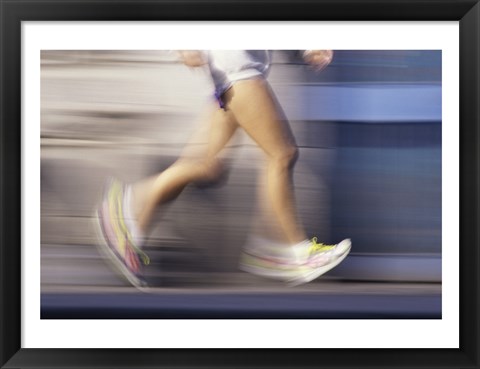 Framed Low section view of a person running Print