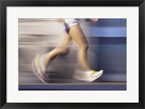 Framed Low section view of a person running Print