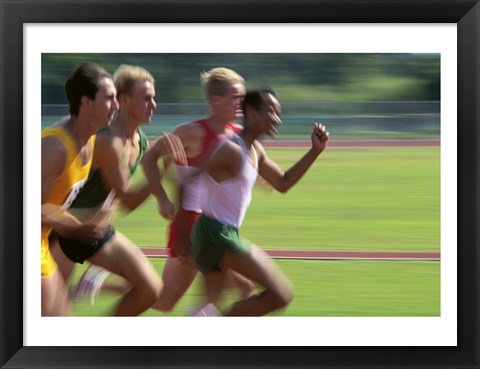 Framed Male athletes running Print