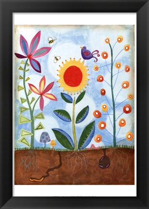 Framed Whimsical Flower Garden II Print