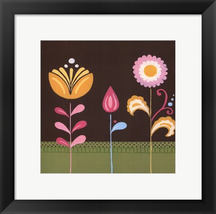 Framed Patchwork Garden III Print