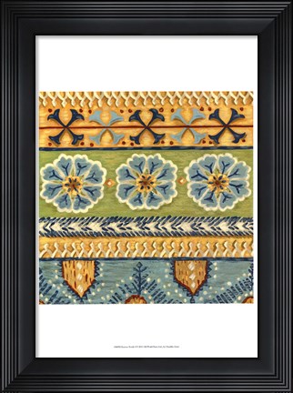 Framed Eastern Textile I Print
