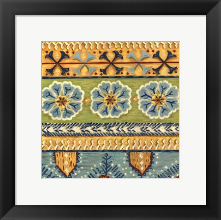 Framed Eastern Textile I Print