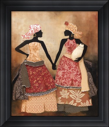 Framed Village Women I Print