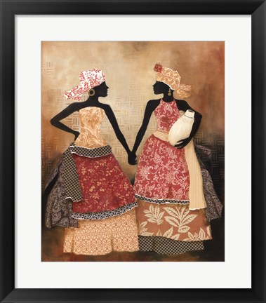 Framed Village Women I Print