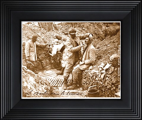 Framed Barber in the Trench Print