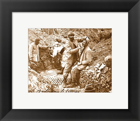 Framed Barber in the Trench Print