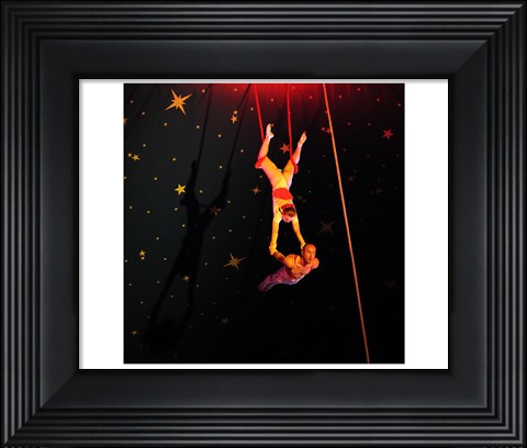 Framed Continental Circus Double Trapeze Act Print