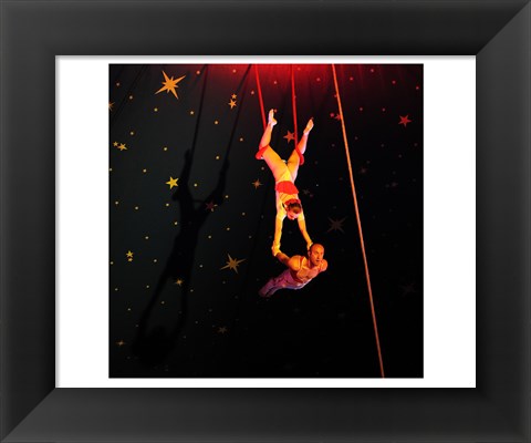 Framed Continental Circus Double Trapeze Act Print