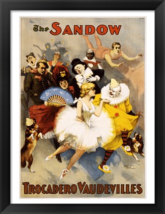 Framed Sandow Trocadero Vaudevilles, Performing Arts Poster, 1894 Print