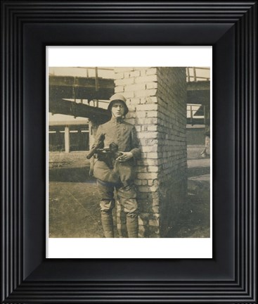 Framed German Trooper France 1918 Print