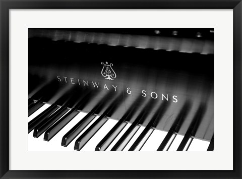 Framed Steinway &amp; Sons, Piano Keys With Modern Logo Print