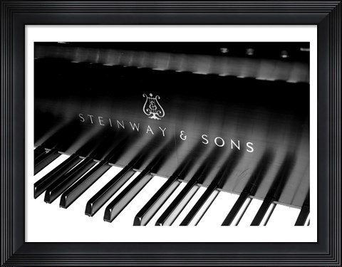 Framed Steinway &amp; Sons, Piano Keys With Modern Logo Print