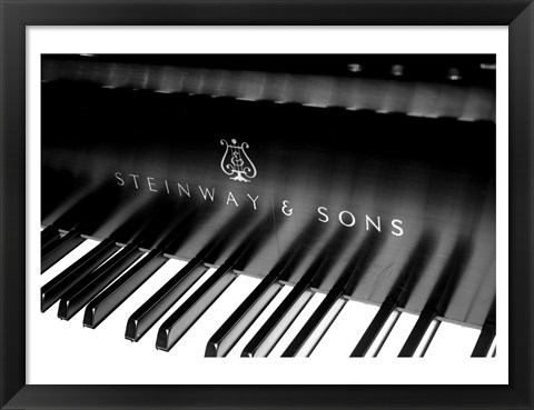 Framed Steinway &amp; Sons, Piano Keys With Modern Logo Print