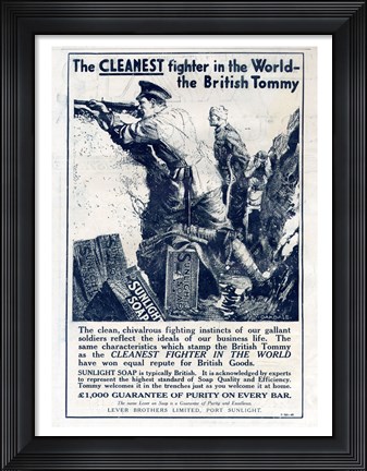 Framed Sunlight Soap WWI Print