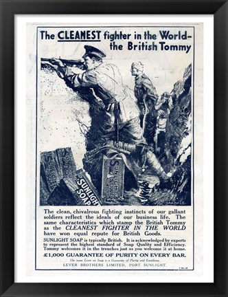 Framed Sunlight Soap WWI Print