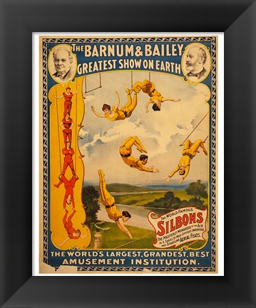Framed Trapeze Artists, Barnum &amp; Bailey, 1896 Print