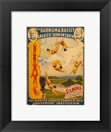 Framed Trapeze Artists, Barnum &amp; Bailey, 1896 Print