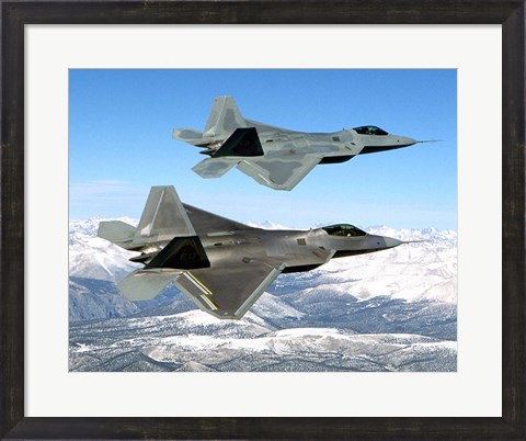 Framed Two F-22 Raptor in Flying Print