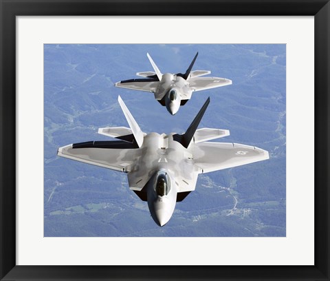 Framed Two F-22A Raptor in Column Flight Print