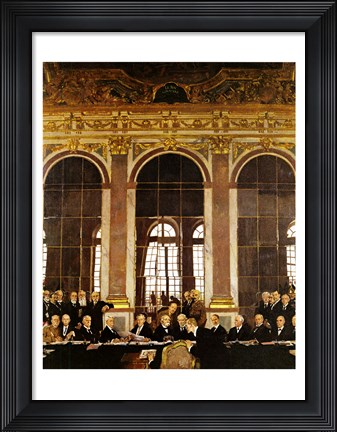 Framed William Orpen - The Signing of Verailles Treaty Print