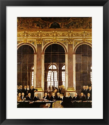 Framed William Orpen - The Signing of Verailles Treaty Print