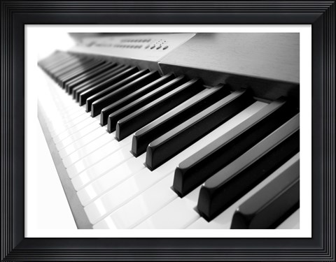 Framed Yamaha P120 close-up of Piano Keys Print