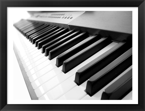 Framed Yamaha P120 close-up of Piano Keys Print