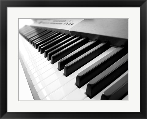 Framed Yamaha P120 close-up of Piano Keys Print